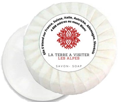 LA TERRE A VISITER - Savon 30g  pour hôtellerie , sous papier plissé ecoresponsable